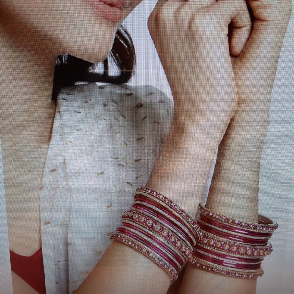 Assorted Pink and Silver Indian Bangles - Picture 6 of 6